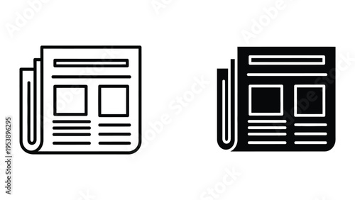 newspaper icons vector illustration, flat design