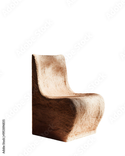 Unique Eco-Friendly Chair: A modern and sustainable chair crafted from natural, earth-toned materials, blending seamlessly with an eco-conscious design for interior spaces. 