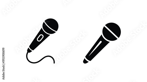 Microphone icons for audio recording, public speaking, or music performance