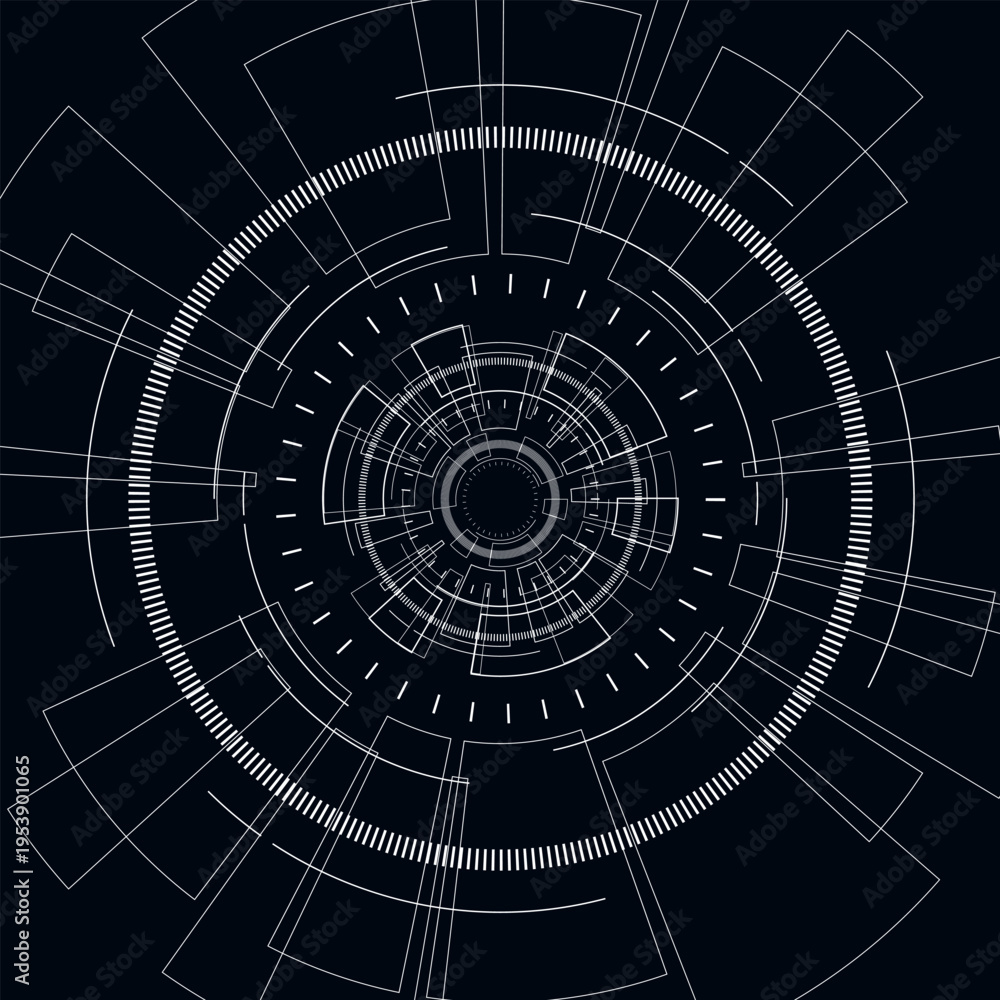 Fototapeta premium Sci fi futuristic user interface, HUD, Technology abstract background , Vector illustration. 