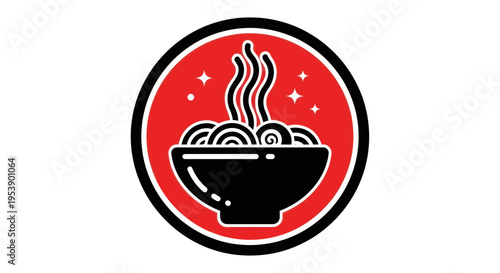 Noodle bowl illustration on white