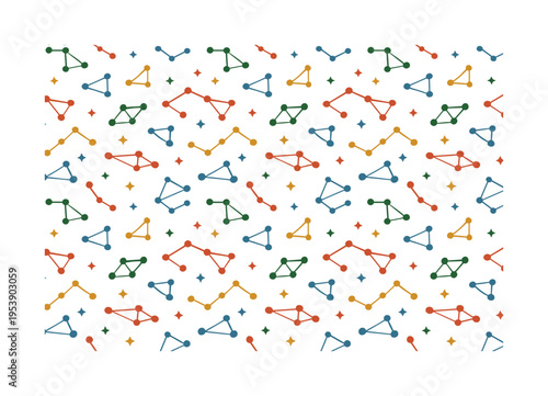 minimal star connection grid seamless pattern, repeating pattern, surface design, textile print, tiny uniform