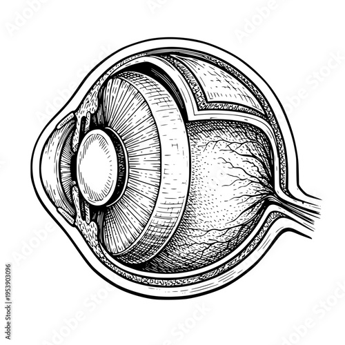 Detailed illustration of a human eye anatomy