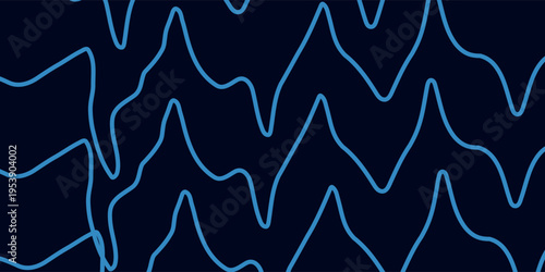 Abstract Blue Wave Line on Dark Background - Minimalist Digital Technology Concept