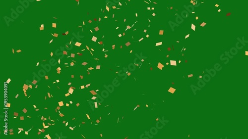Colorful confetti explosions from both sides overlay on green screen and alpha channel. Colorful confetti explosion alpha channel suitable for birthday party, event, new year, celebration. 4k video. 