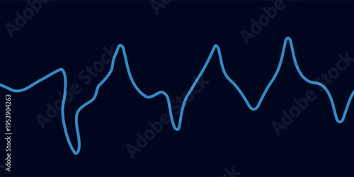 Abstract Blue Wave Line on Dark Background - Minimalist Digital Technology Concept