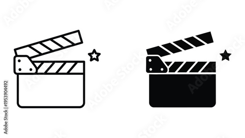film clapper boards vector illustration, flat design