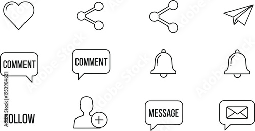 Social media icons and symbols