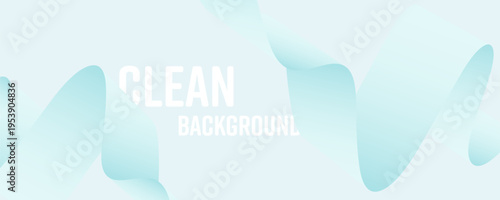 Abstract turquoise wave shapes on clean background for modern corporate presentation. Minimal fluid graphic layout
