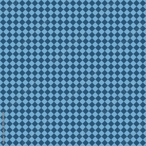 Seamless deep blue and sky blue geometric diamond grid pattern. Modern tiling background for wallpaper, packaging, textile, branding, and web design.