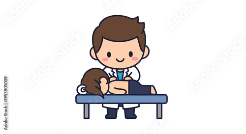 Chiropractor treating patient, vector illustration, healthcare, medical, clinic, treatment