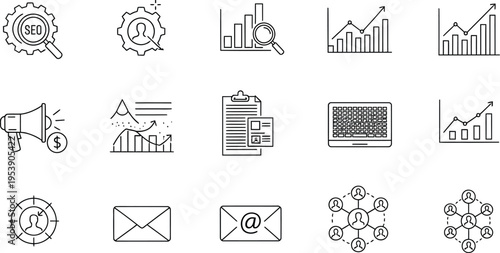 Business Analytics and SEO Icons
