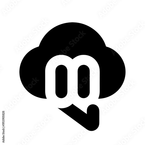 Cloud Chat Icon — Speech Bubble Merged with Cloud for Messaging, SaaS & AI Communication Platforms
