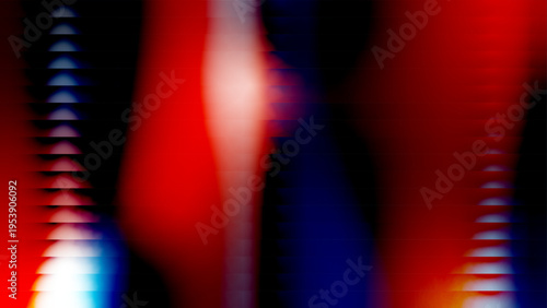 Vibrant abstract light streaks in red, blue, and white hues isolated on transparent background