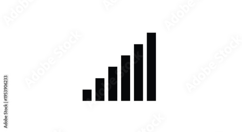 A simple black graphic depicts a signal strength indicator with increasing bars high quality professional