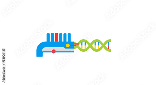 dna editing illustration, vector style graphic, for science and medical research.