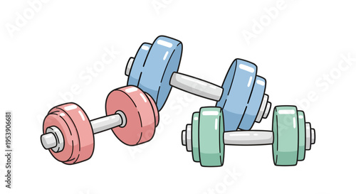 Dumbbells Image, Vector Illustration, Fitness and Exercise Concept for Health and Wellness