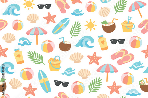 Sunny beach vacation relaxation and carefree seaside holiday with joyful summer travel lifestyle theme