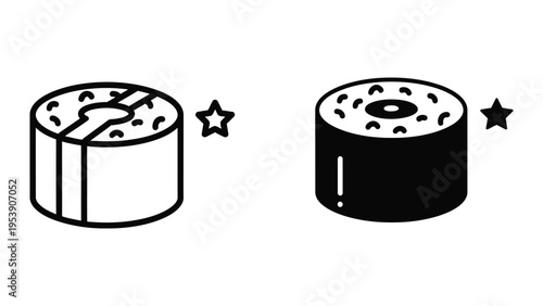Sushi rolls vector illustration, flat design sushi