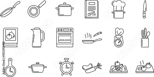 Kitchen Utensils and Cooking Equipment Icons