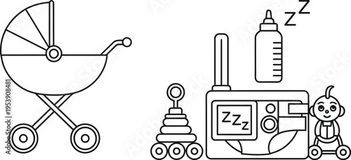 Baby Care And Nursery Items Icons