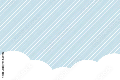 青の斜めストライプと雲のシンプルな背景テンプレート