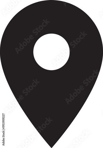 Pin icon representing a geolocation point on a clean white background area