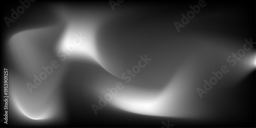 Black dark gray silver white wave abstract background for design. Light wave, wavy line. Abstract gradient blurred black and white background vector. metallic monochrome color.