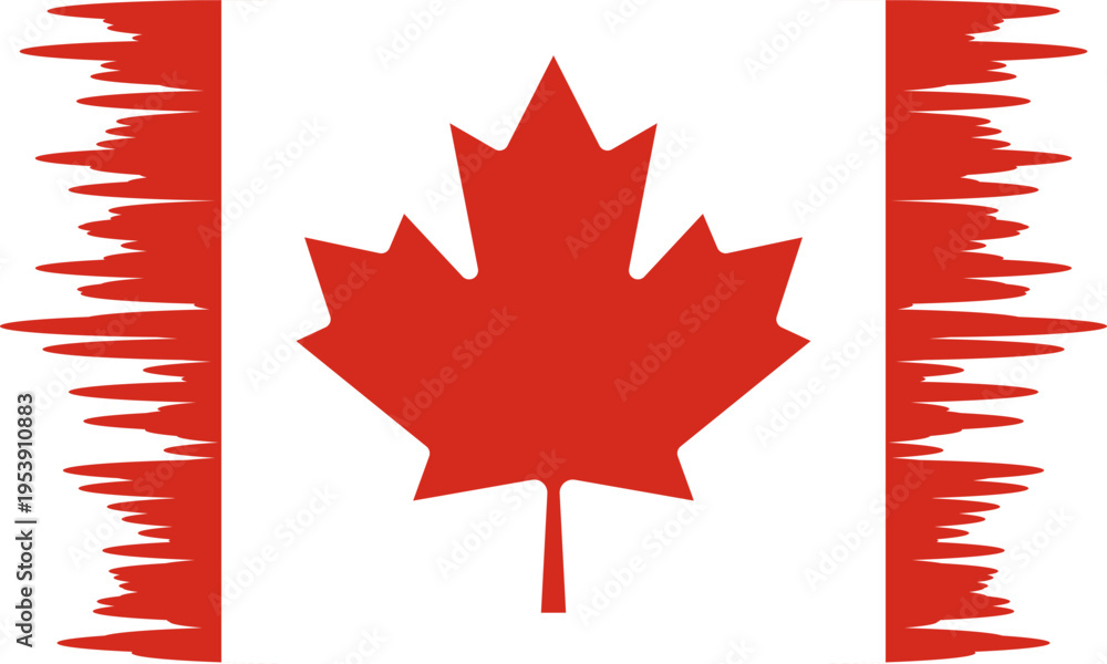 Fototapeta premium Canada flag with brush or torn paper effect in high quality