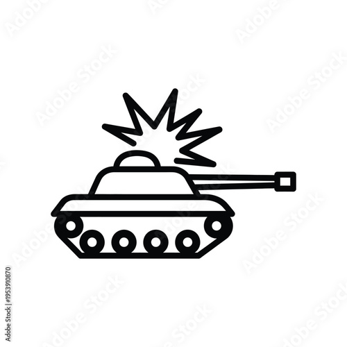 Tank Explosion Military Warfare Symbol Commercial Asset