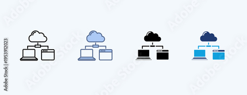 Digital Infrastructure Multiple Icon Illustration Vector