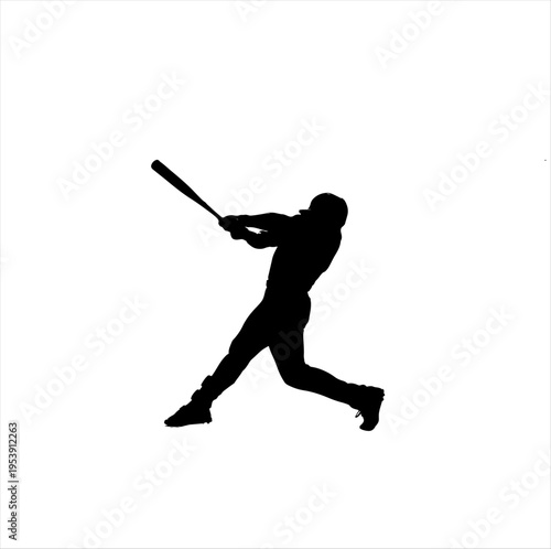 Silhouette of baseball player mid-swing, symbolizing energy and athleticism.