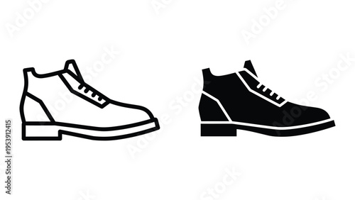 black and white dress shoes vector illustration