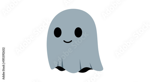 Ghost Vector Illustration, Cartoon Character Design, Halloween Theme, Spooky Icon
