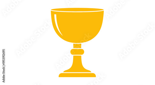 Golden Chalice Vector Illustration, Religious Symbol, Flat Design for Spirituality and Celebration
