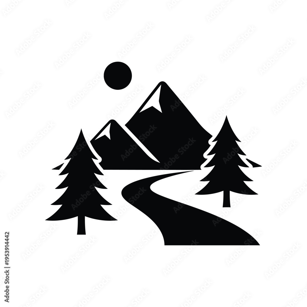 Fototapeta premium Mountain Path Journey Commercial Art