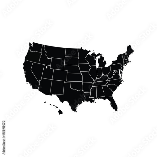 United States Map State Borders Commercial Graphic