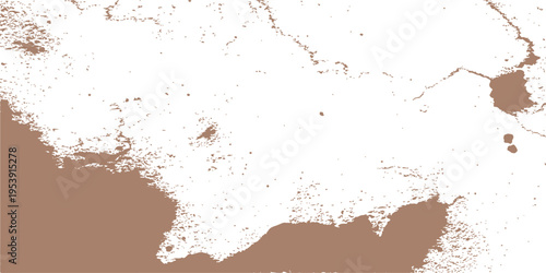 Abstract grunge background design featuring ink splashes and paint stains on a textured old paper wall pattern with colorful powder drops and a dirty silhouette frame