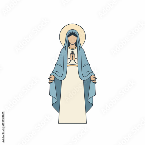 Madonna with Prayer Hands in Veiled Cloak