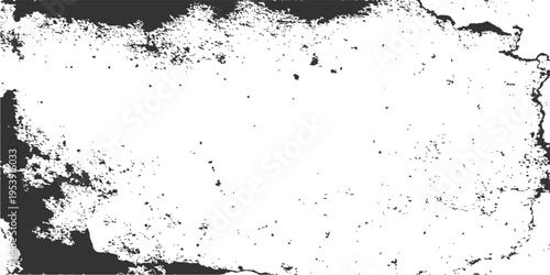 Abstract black ink splat illustration featuring a grunge paint texture and liquid splatter design on a dirty paper pattern