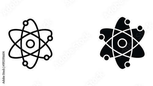 atom symbols, atomic structure icons vector illustration