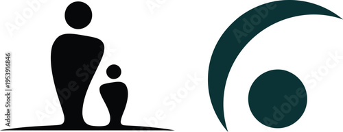 Family abstract logo, parent and child, unity and love.