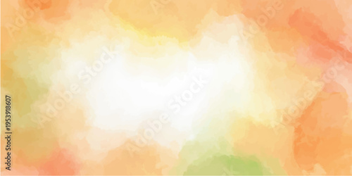 An abstract colorful watercolor background with a vintage yellow parchment texture provides an aged grunge paper pattern for an artistic retro wallpaper design with copy space