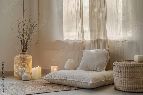 Serene Meditation Space with Natural Elements