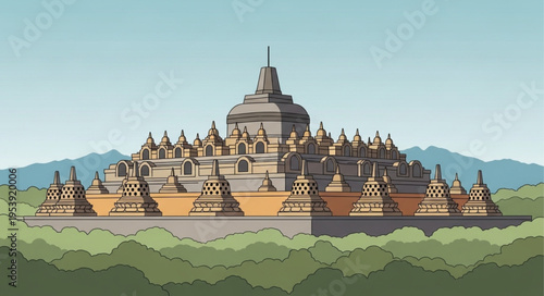 Borobudur Temple - A Majestic Buddhist Monument in Indonesia.