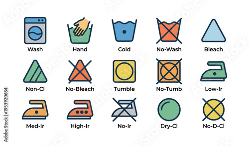 Laundry symbols guide: washing, bleaching, ironing instructions for clothes care