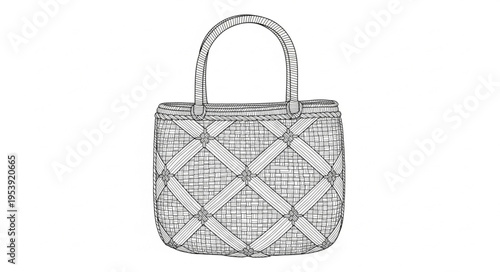 Elegant Quilted Handbag Illustration - A Stylish Accessory for Fashion Enthusiasts.