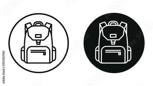 backpack icons vector illustration, flat design