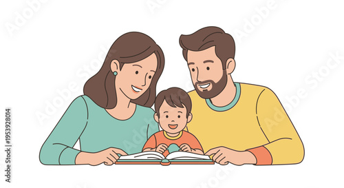 Family Reading Together with Young Child.