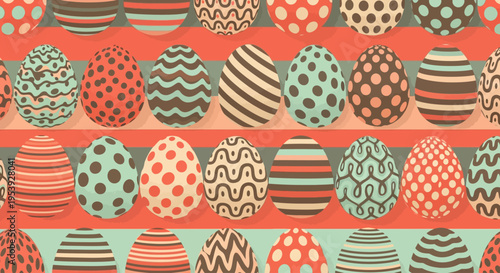 Sunset Coral Easter Egg Pattern